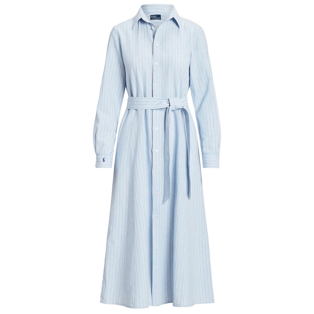 Polo by Ralph Lauren - Belted Striped Cotton Shirtdress, size 12